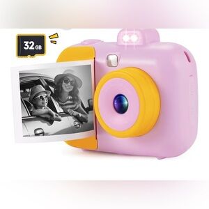 NIB Yeehao Kids Instant Print Camera w/LCD Screen,2.4",12MP,1080P Age 3-12,Pink
